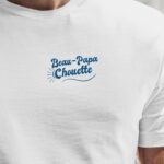 T-Shirt Blanc Beau-Papa Chouette face Pour homme-1