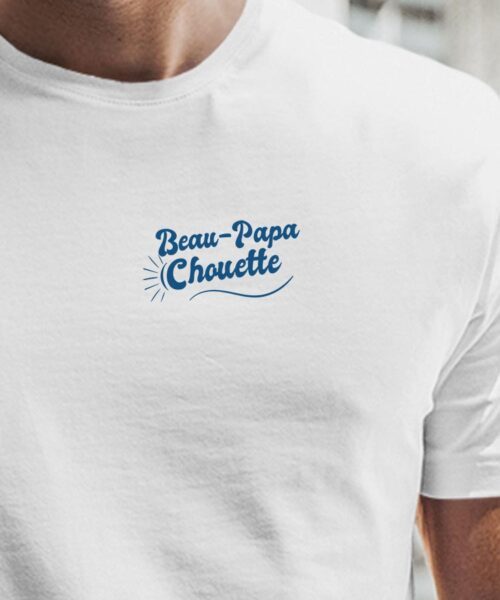 T-Shirt Blanc Beau-Papa Chouette face Pour homme-1