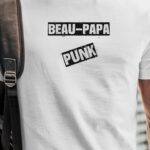 T-Shirt Blanc Beau-Papa PUNK Pour homme-1
