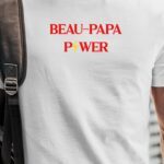 T-Shirt Blanc Beau-Papa Power Pour homme-1