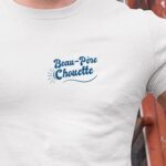 T-Shirt Blanc Beau-Père Chouette face Pour homme-1