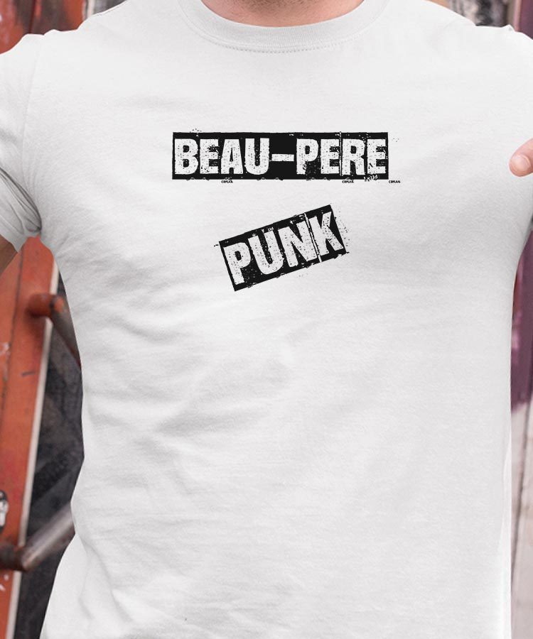 T-Shirt Blanc Beau-Pere PUNK Pour homme-1