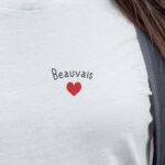 T-Shirt Blanc Beauvais Coeur Pour femme-2