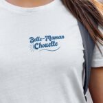 T-Shirt Blanc Belle-Maman Chouette face Pour femme-1