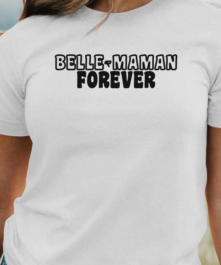 T-Shirt Blanc Belle-Maman forever face Pour femme-1