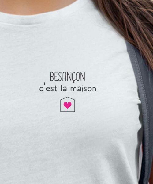 T-Shirt Blanc Besançon C'est la maison Pour femme-2