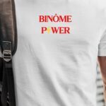 T-Shirt Blanc Binôme Power Pour homme-1