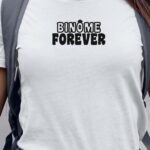 T-Shirt Blanc Binôme forever face Pour femme-1