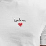 T-Shirt Blanc Bordeaux Coeur Pour homme-2