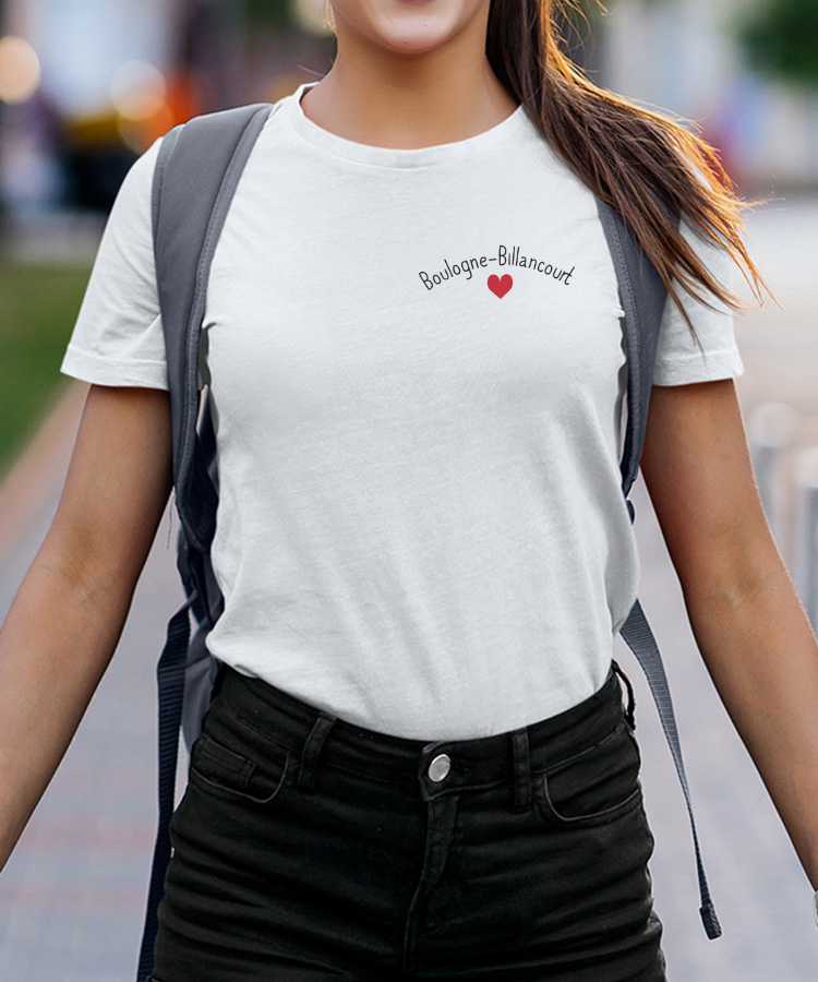 T-Shirt Blanc Boulogne-Billancourt Coeur Pour femme-1