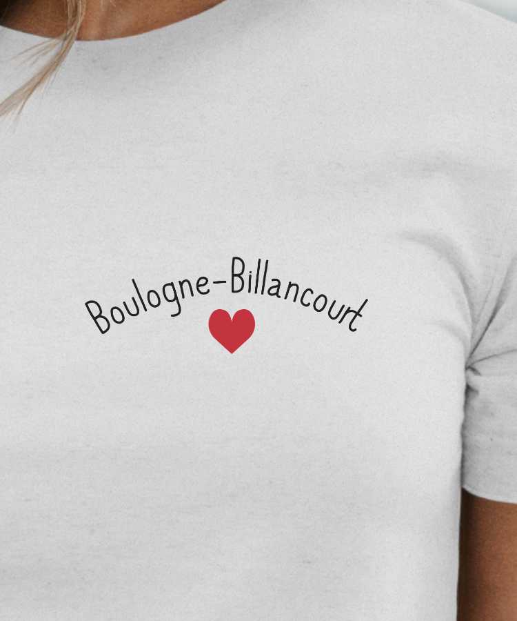 T-Shirt Blanc Boulogne-Billancourt Coeur Pour femme-2