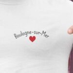 T-Shirt Blanc Boulogne-sur-Mer Coeur Pour homme-2