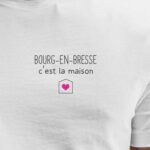 T-Shirt Blanc Bourg-en-Bresse C'est la maison Pour homme-2