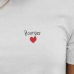 T-Shirt Blanc Bourges Coeur Pour femme-2