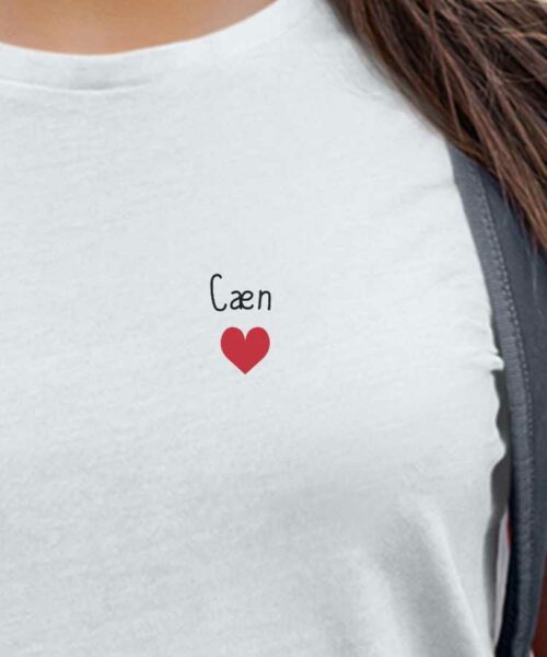 T-Shirt Blanc Caen Coeur Pour femme-2
