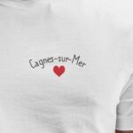 T-Shirt Blanc Cagnes-sur-Mer Coeur Pour homme-2