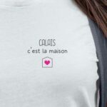 T-Shirt Blanc Calais C'est la maison Pour femme-2