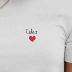 T-Shirt Blanc Calais Coeur Pour femme-2