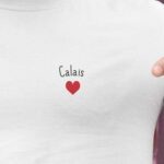 T-Shirt Blanc Calais Coeur Pour homme-2