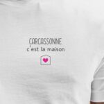 T-Shirt Blanc Carcassonne C'est la maison Pour homme-2
