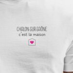 T-Shirt Blanc Chalon-sur-Saône C'est la maison Pour homme-2