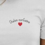 T-Shirt Blanc Chalon-sur-Saône Coeur Pour femme-2