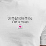 T-Shirt Blanc Champigny-sur-Marne C'est la maison Pour homme-2