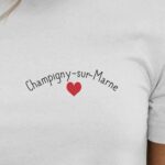T-Shirt Blanc Champigny-sur-Marne Coeur Pour femme-2