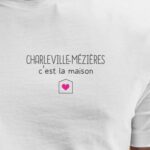 T-Shirt Blanc Charleville-Mézières C'est la maison Pour homme-2
