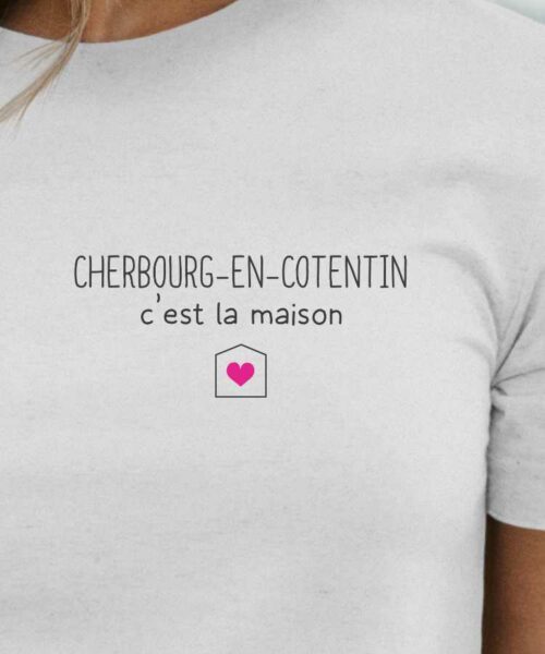 T-Shirt Blanc Cherbourg-en-Cotentin C'est la maison Pour femme-2