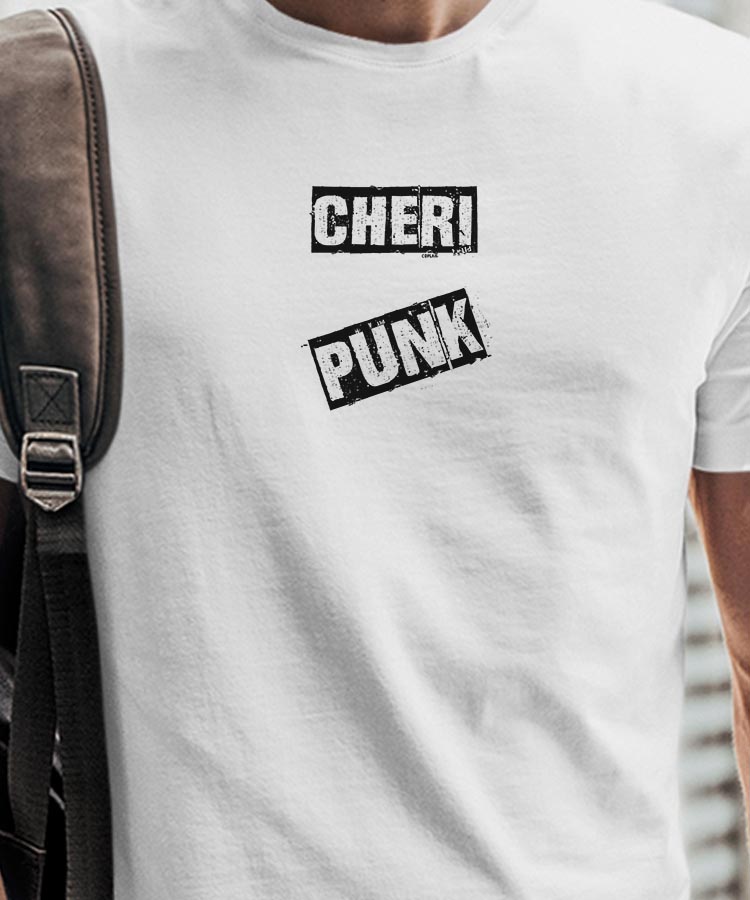 T-Shirt Blanc Cheri PUNK Pour homme-1