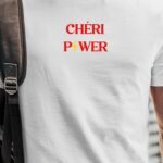 T-Shirt Blanc Chéri Power Pour homme-1