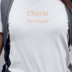 T-Shirt Blanc Chérie de compet' Pour femme-1
