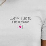 T-Shirt Blanc Clermont-Ferrand C'est la maison Pour femme-2