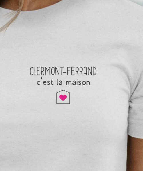 T-Shirt Blanc Clermont-Ferrand C'est la maison Pour femme-2