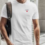 T-Shirt Blanc Colombes Coeur Pour homme-1