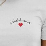 T-Shirt Blanc Corbeil-Essonnes Coeur Pour femme-2