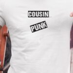 T-Shirt Blanc Cousin PUNK Pour homme-1