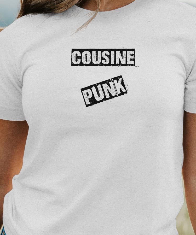 T-Shirt Blanc Cousine PUNK Pour femme-1