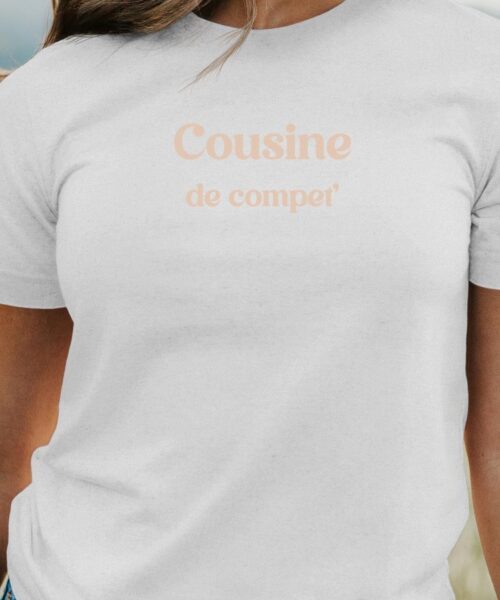 T-Shirt Blanc Cousine de compet’ Pour femme-1