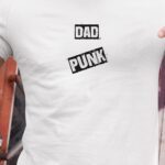 T-Shirt Blanc Dad PUNK Pour homme-1