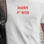 T-Shirt Blanc Daddy Power Pour homme-1
