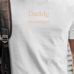 T-Shirt Blanc Daddy de compet' Pour homme-1