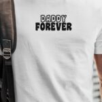 T-Shirt Blanc Daddy forever face Pour homme-1