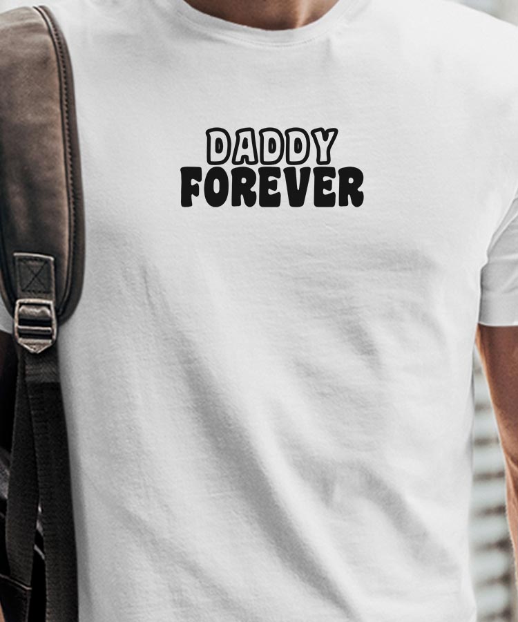 T-Shirt Blanc Daddy forever face Pour homme-1