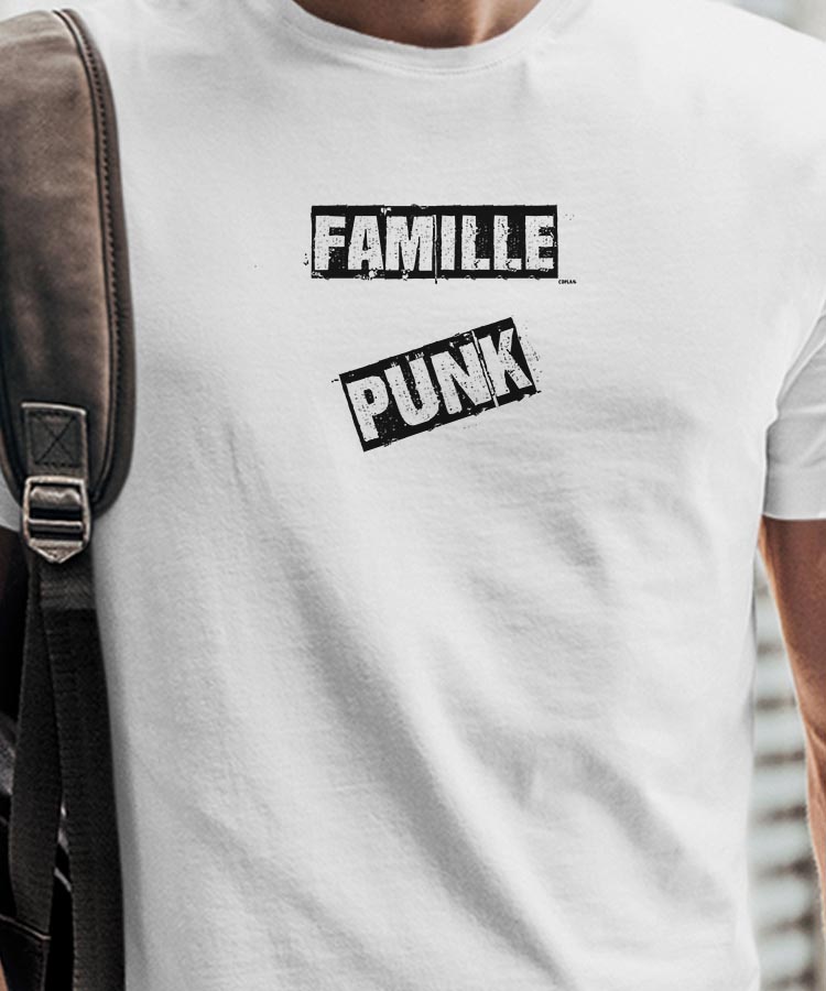 T-Shirt Blanc Famille PUNK Pour homme-1