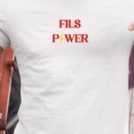 T-Shirt Blanc Fils Power Pour homme-1