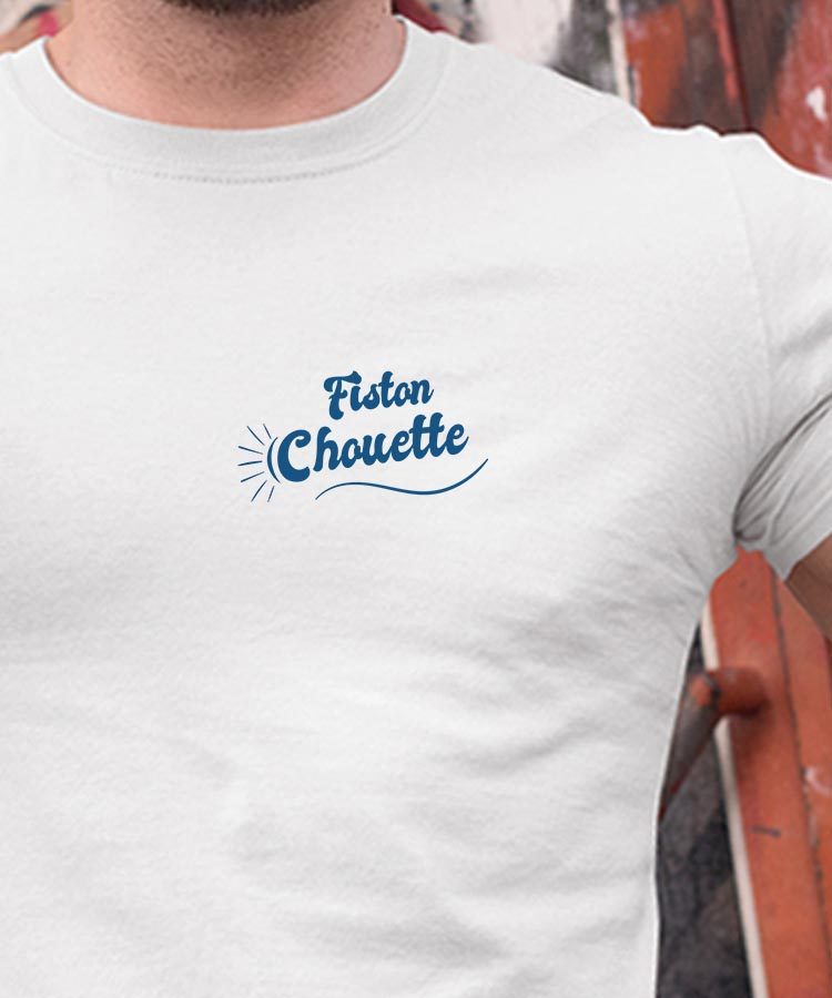 T-Shirt Blanc Fiston Chouette face Pour homme-1
