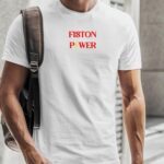 T-Shirt Blanc Fiston Power Pour homme-2