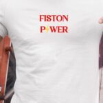 T-Shirt Blanc Fiston Power Pour homme-1